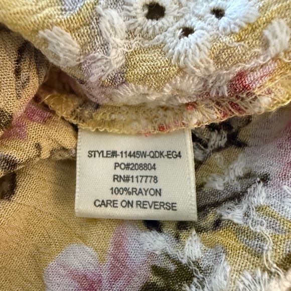 Lovestitch Yellow Floral Tie-Front Blouse Women Small - Picture 4 of 6